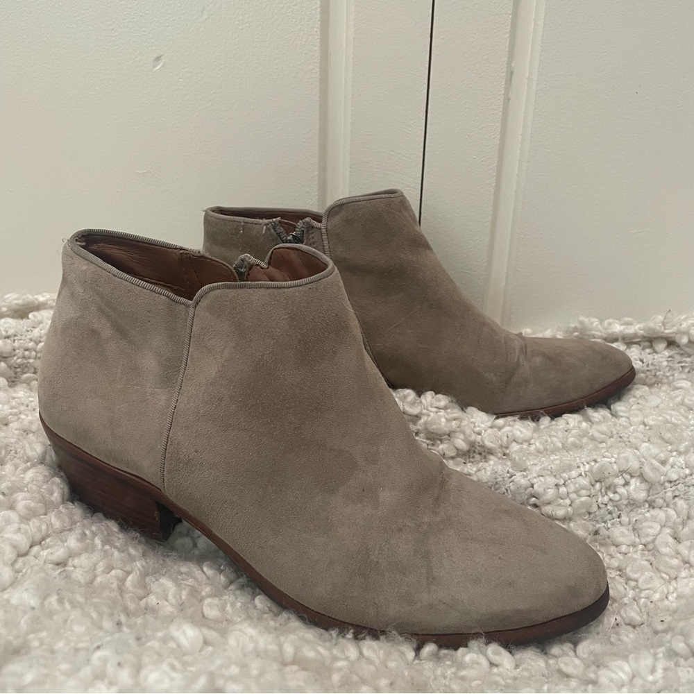 SAM Edelman Suede Petty Booties Putty Taupe 7.5